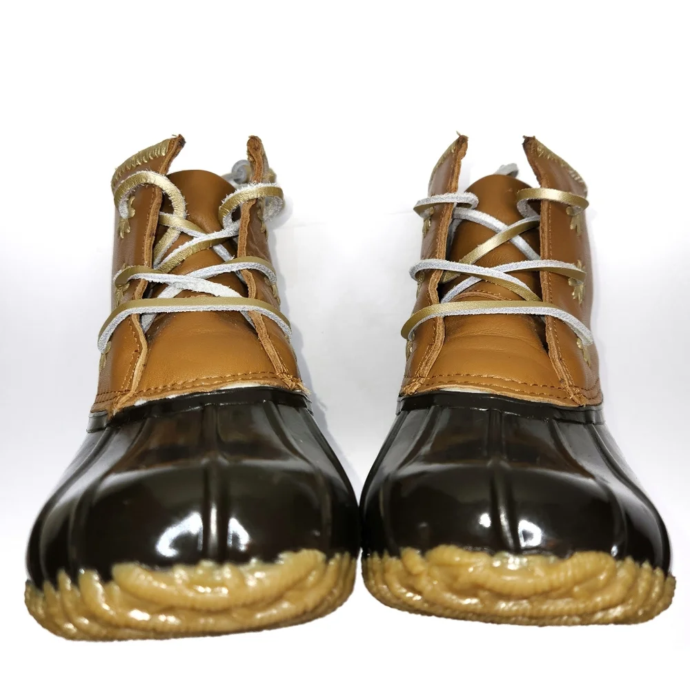 Jack Rogers Chloe Dark Brown and Tan Duck Boots 7